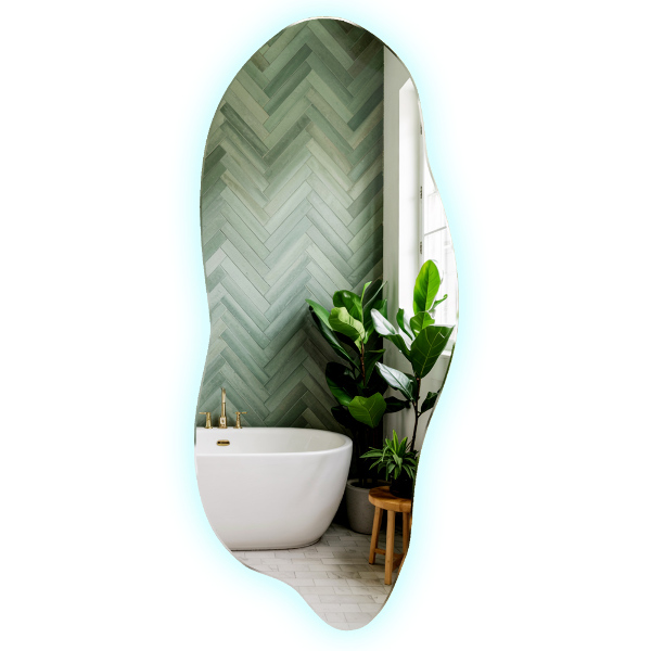 Nietypowe lustro z podświetleniem LED 45x100 cm