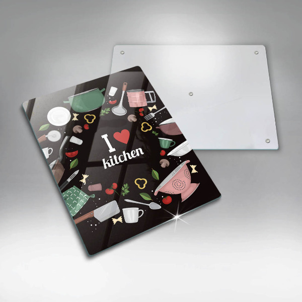 Deska kuchenna Ilustracja I love kitchen