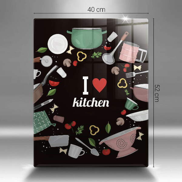 Deska kuchenna Ilustracja I love kitchen