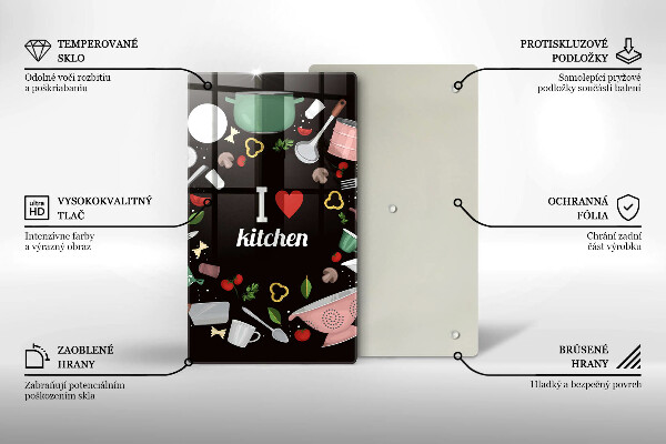 Deska kuchenna Ilustracja I love kitchen