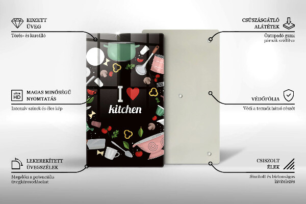 Deska kuchenna Ilustracja I love kitchen