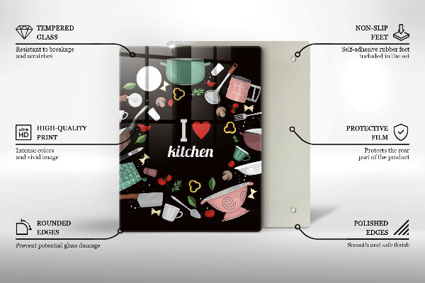 Deska kuchenna Ilustracja I love kitchen