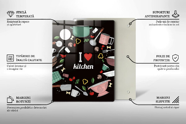 Deska kuchenna Ilustracja I love kitchen
