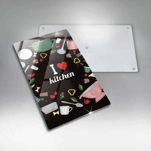 Deska kuchenna Ilustracja I love kitchen