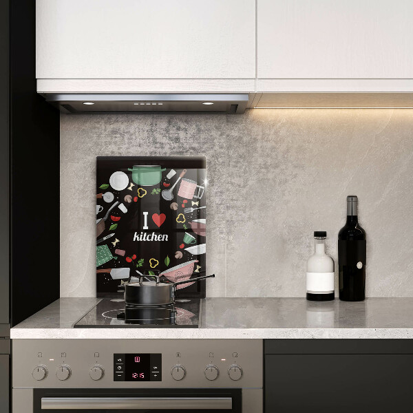 Deska kuchenna Ilustracja I love kitchen