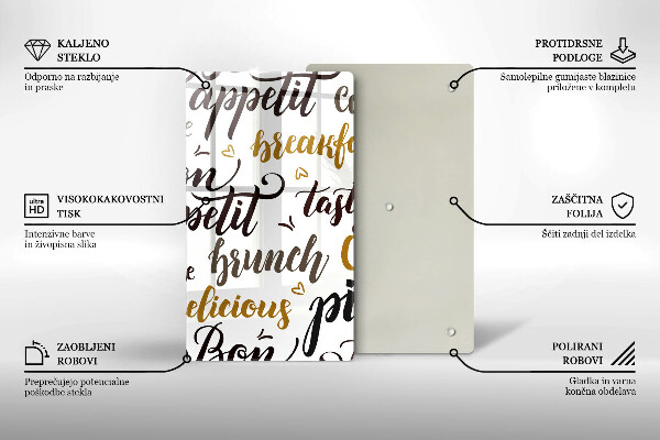 Deska kuchenna Napisy Bon appetit