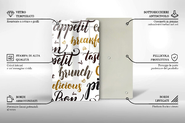 Deska kuchenna Napisy Bon appetit