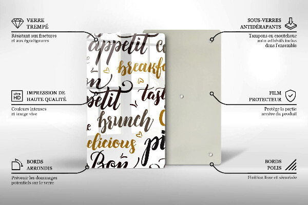 Deska kuchenna Napisy Bon appetit