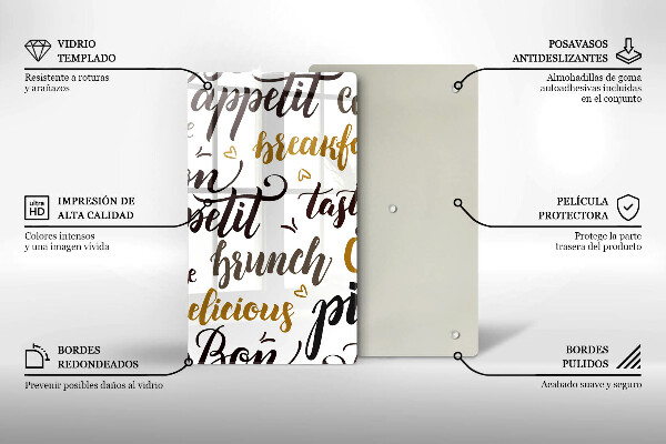 Deska kuchenna Napisy Bon appetit