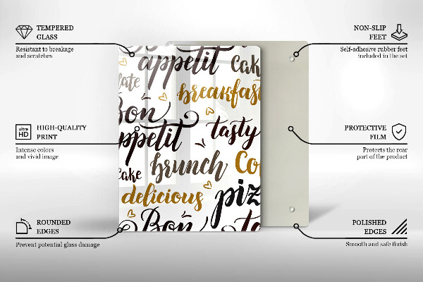 Deska kuchenna Napisy Bon appetit