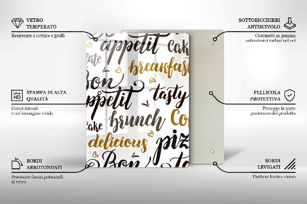 Deska kuchenna Napisy Bon appetit