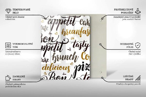 Deska kuchenna Napisy Bon appetit