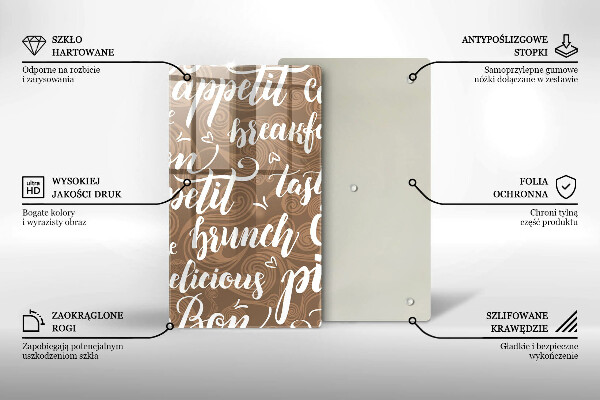 Deska kuchenna Napisy Bon appetit