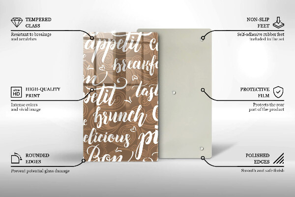 Deska kuchenna Napisy Bon appetit