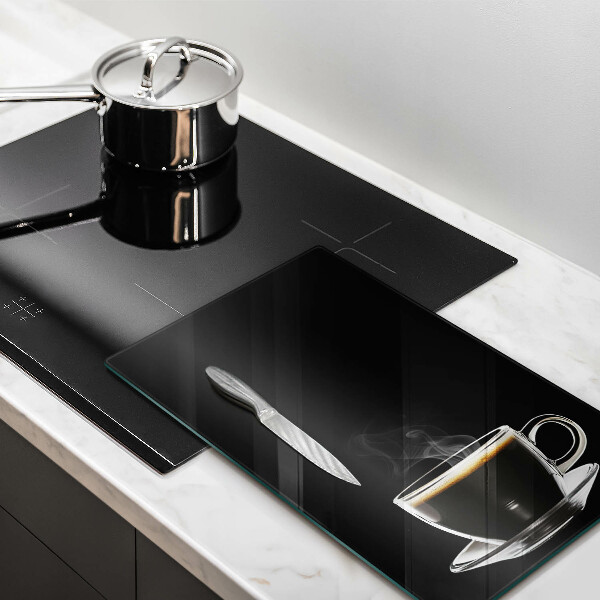 Deska kuchenna Szklanka gorącej kawy