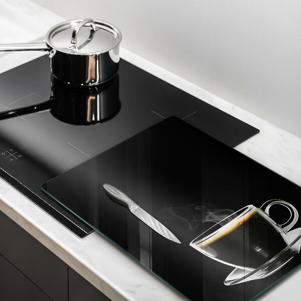 Deska kuchenna Szklanka gorącej kawy