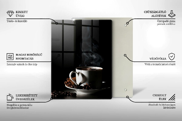 Deska kuchenna Filiżanka gorącej kawy