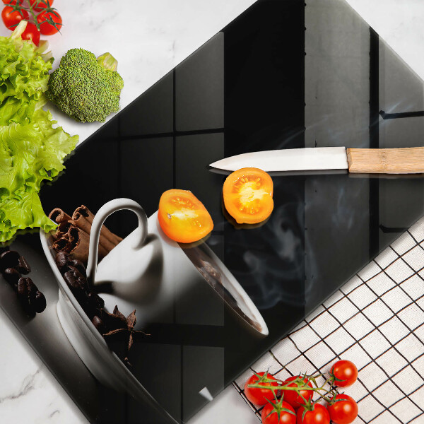 Deska kuchenna Filiżanka gorącej kawy