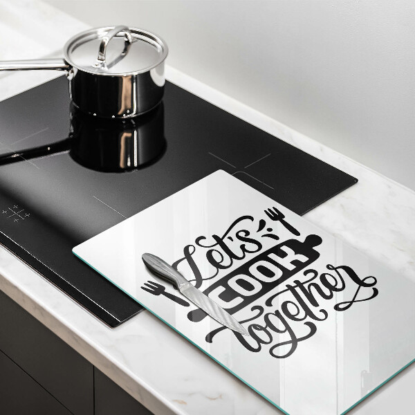 Deska kuchenna Napis Let's cook together