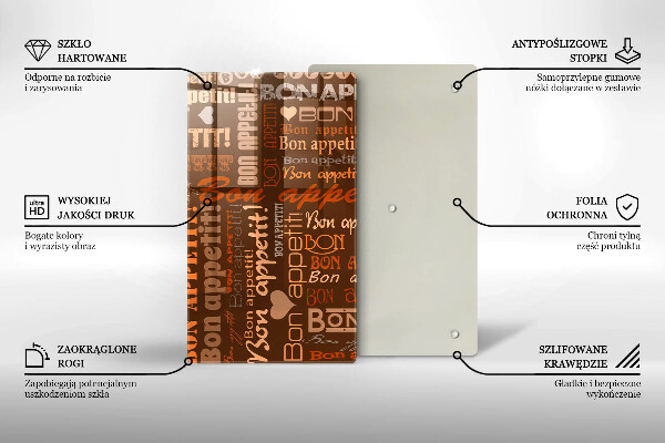 Deska kuchenna Napisy Bon appetit