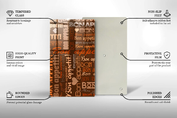 Deska kuchenna Napisy Bon appetit
