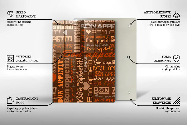 Deska kuchenna Napisy Bon appetit