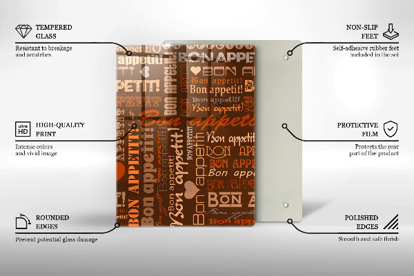 Deska kuchenna Napisy Bon appetit