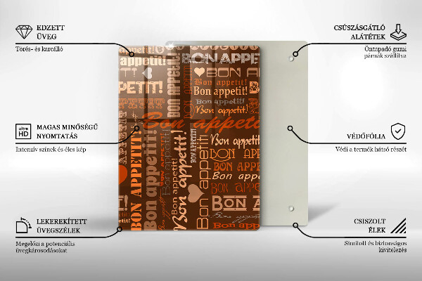 Deska kuchenna Napisy Bon appetit