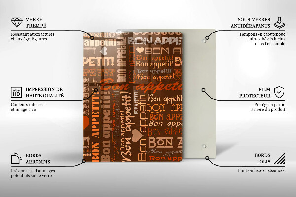 Deska kuchenna Napisy Bon appetit