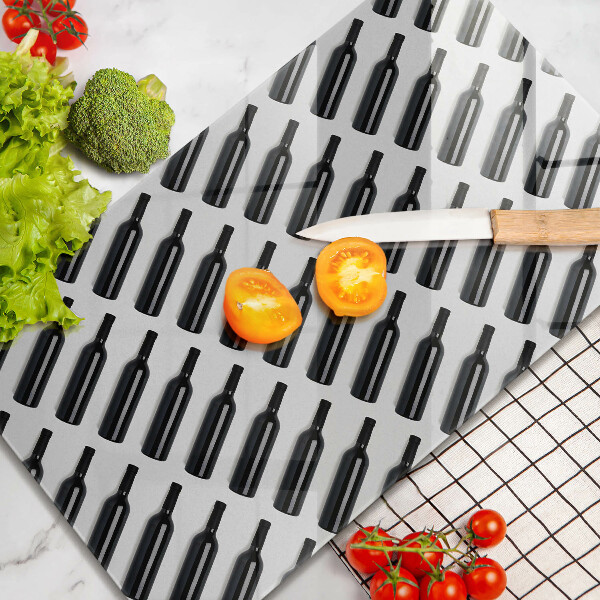 Deska kuchenna Czarne butelki wina