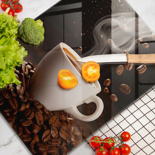 Deska kuchenna Gorąca filiżanka kawy