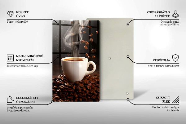 Deska kuchenna Gorąca filiżanka kawy