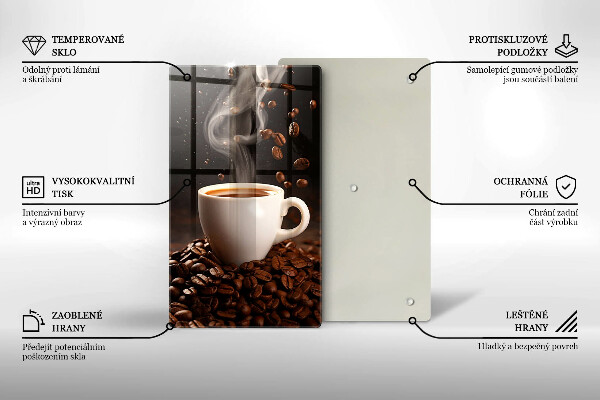 Deska kuchenna Gorąca filiżanka kawy