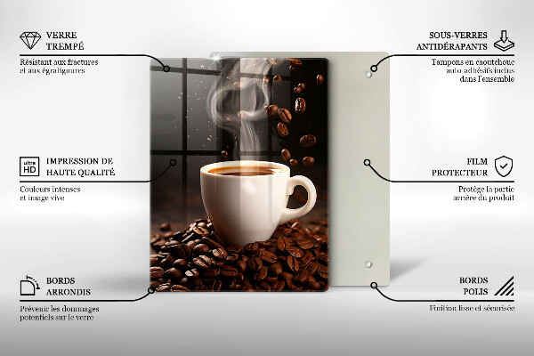 Deska kuchenna Gorąca filiżanka kawy