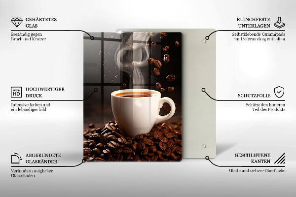 Deska kuchenna Gorąca filiżanka kawy