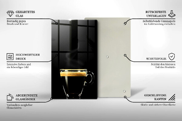 Deska kuchenna Szklanka czarnej kawy