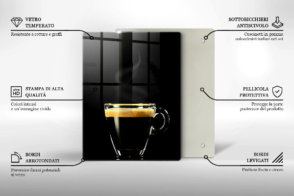 Deska kuchenna Szklanka czarnej kawy