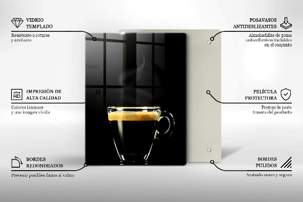 Deska kuchenna Szklanka czarnej kawy