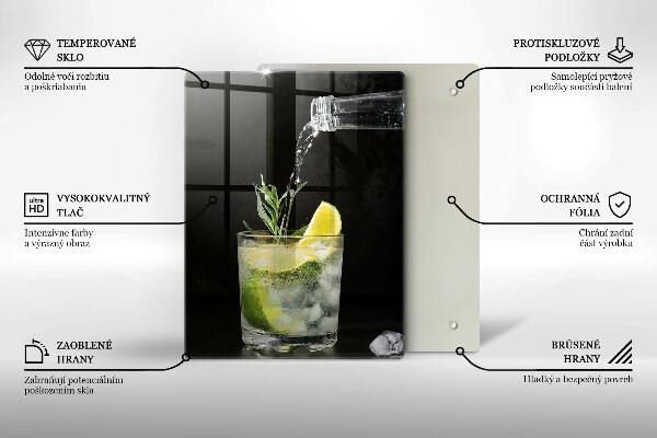 Deska kuchenna Szklanka z wodą