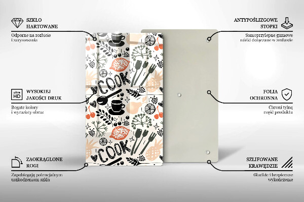 Deska kuchenna Rysunkowy motyw kuchenny