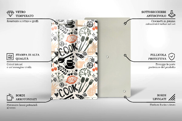 Deska kuchenna Rysunkowy motyw kuchenny