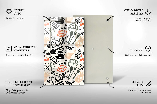 Deska kuchenna Rysunkowy motyw kuchenny