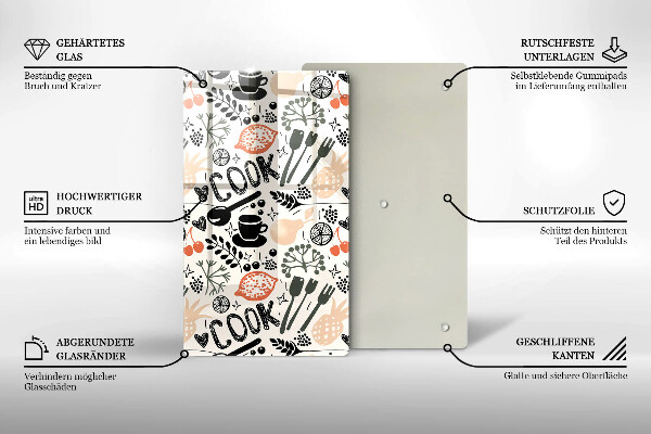 Deska kuchenna Rysunkowy motyw kuchenny