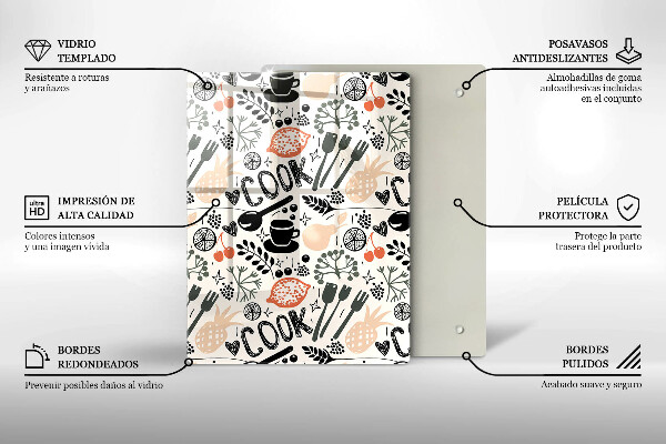 Deska kuchenna Rysunkowy motyw kuchenny