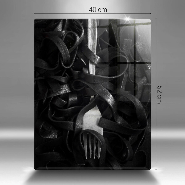 Deska kuchenna Czarny makaron i widelec