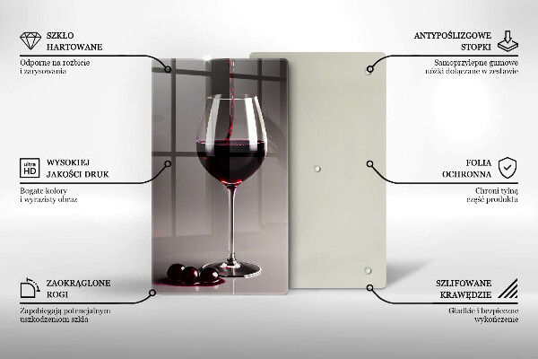 Deska kuchenna Kieliszek i winogrona