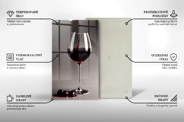 Deska kuchenna Kieliszek i winogrona