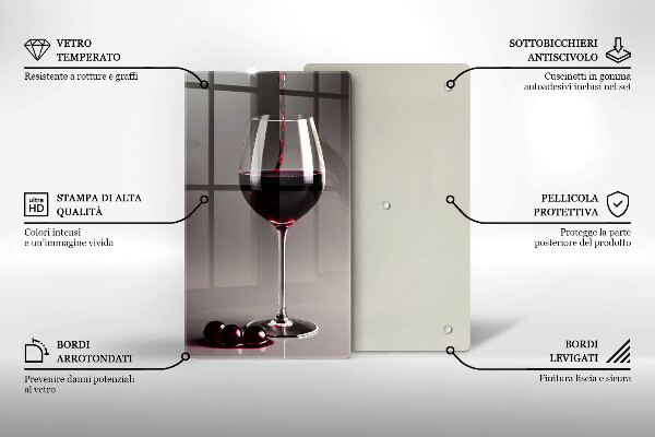 Deska kuchenna Kieliszek i winogrona