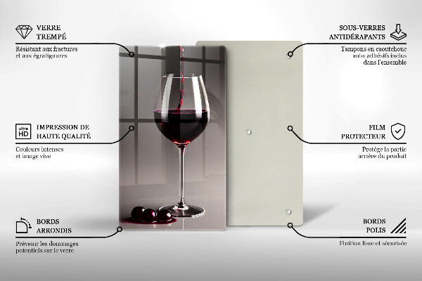 Deska kuchenna Kieliszek i winogrona