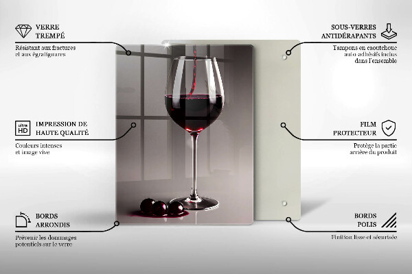 Deska kuchenna Kieliszek i winogrona